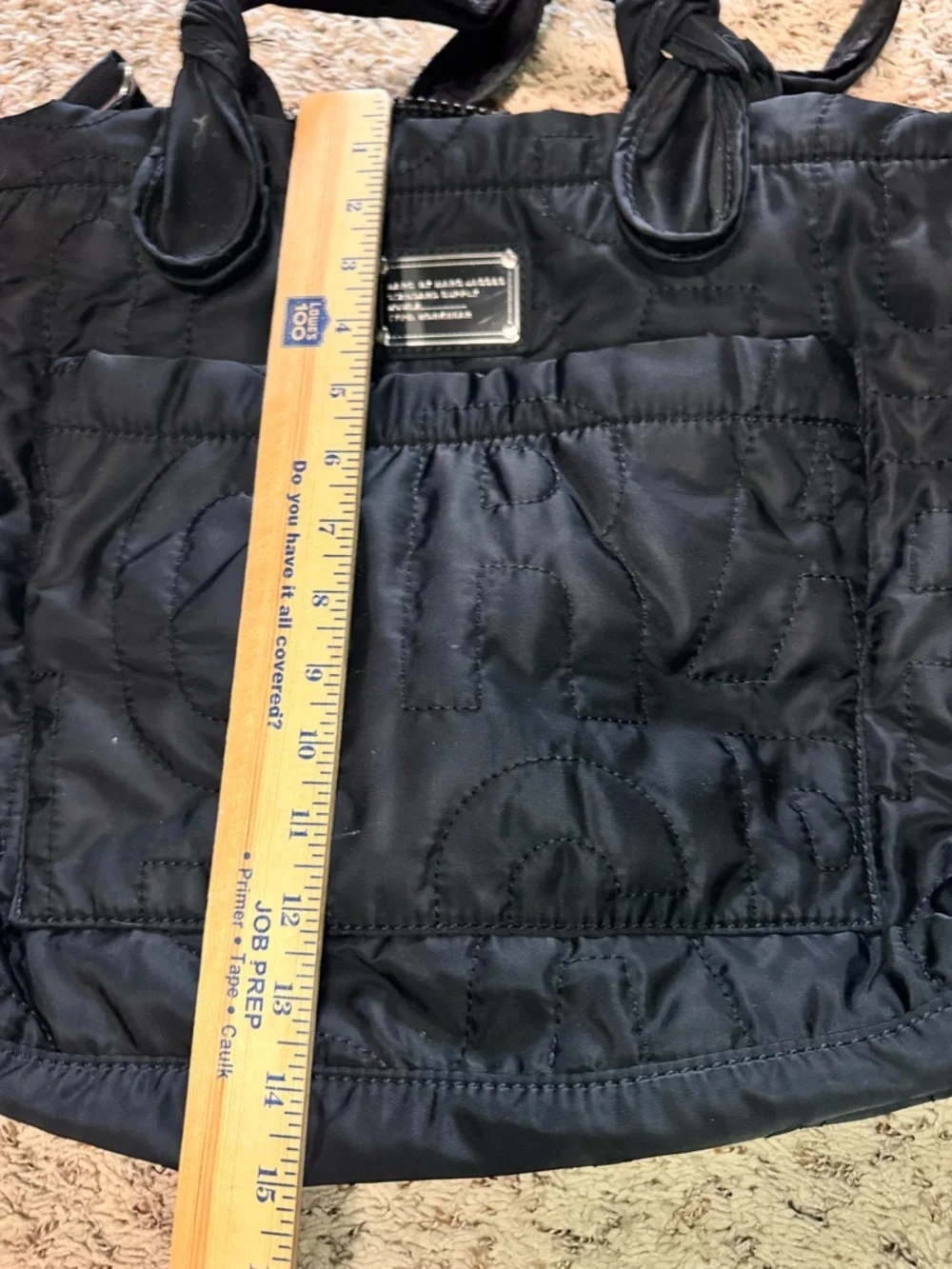 Marc by Marc Jacobs Black Quilted Nylon Tote Bag Shoulder‎ Handbag Babybag